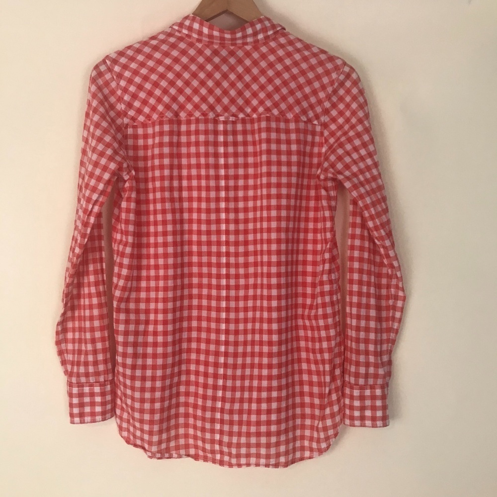 J Crew Classic-fit boy shirt in crinkle gingham 4 - Picture 5 of 9